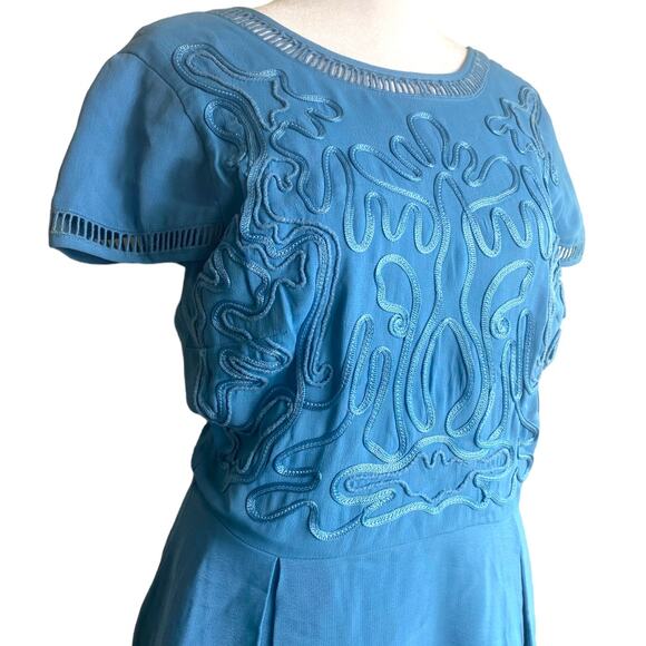 NWT REISS DRESS 6 BLUE COCKTAIL CASUAL WESTERN COUNTRY COASTAL COTTAGECORE - Picture 10 of 15